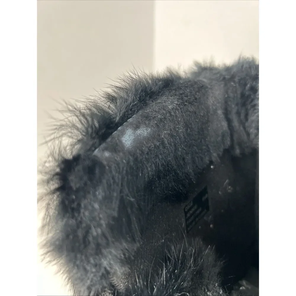 Coach Jennie Signature Rabbit Fur Black & Red Plaid Boots RARE‎ Size 9.5 EUC